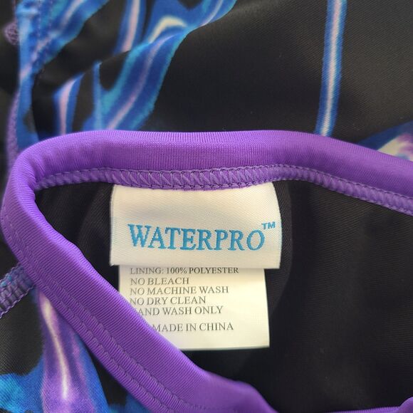 Waterpro Lightning Thin Strap Violet Purple One Piece Swimsuit Size 32 - Picture 4 of 5